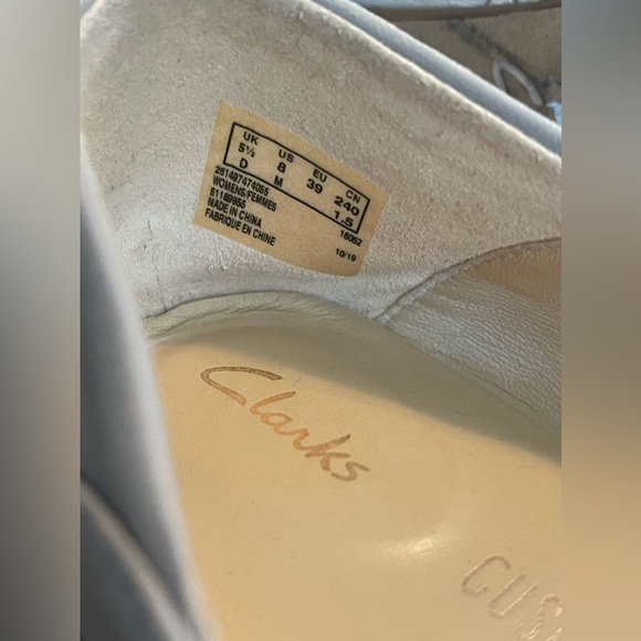 Clarks Pure Tone Grey Snakeskin Leather dOrsay Loafers Flats Womens 8 - Picture 5 of 7